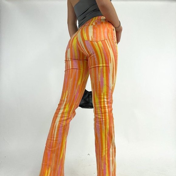 Ultra chic 90s label high waisted  print denim pants - Picture 6 of 6